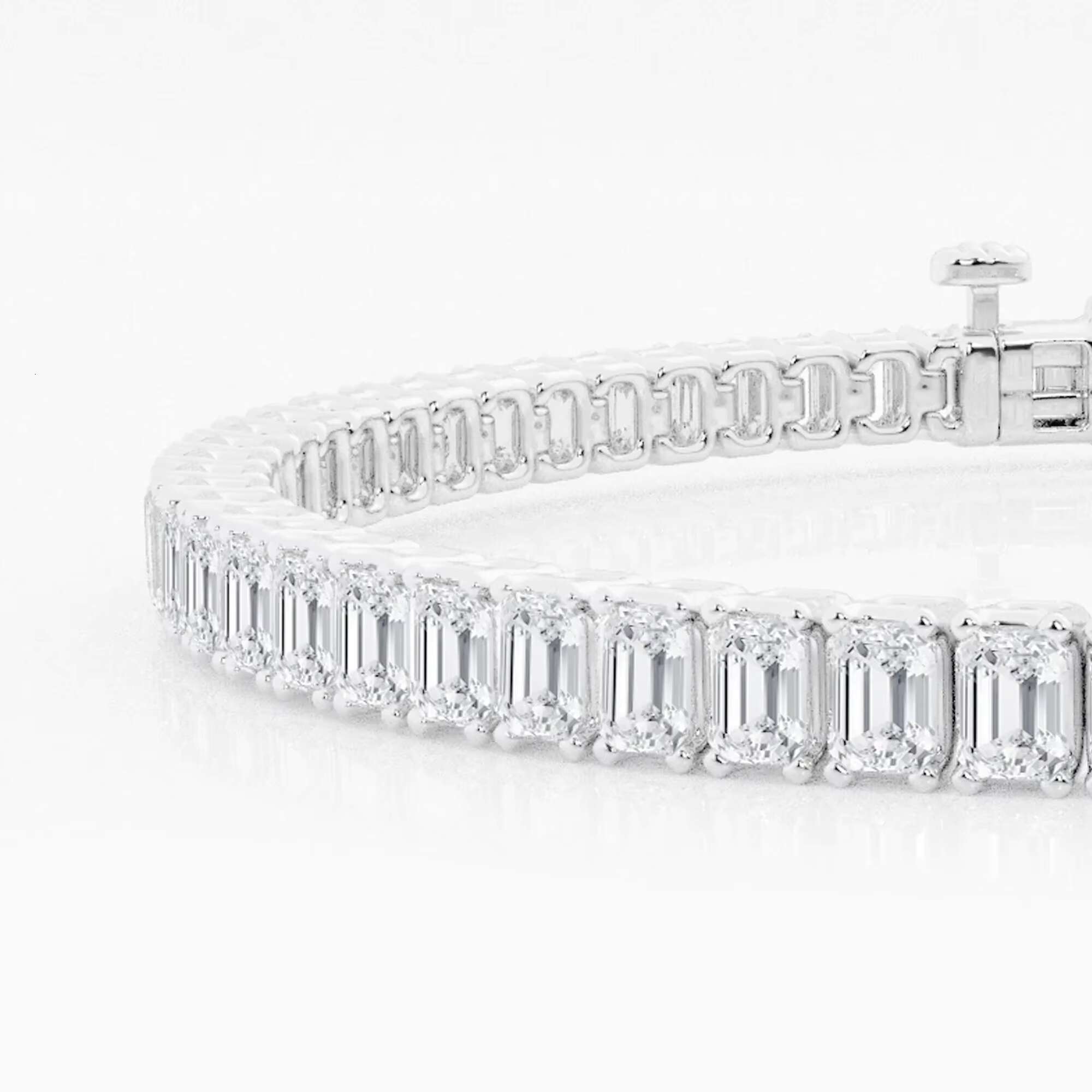 IGI GIA Certified VVS1 VVS2 CVD HPHT Lab Grown Diamond 14k 18k Real Solid White Gold Emerald Tennis Bracelet Women Fine Jewelry