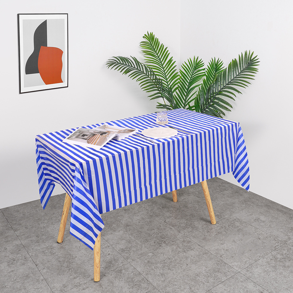 W50 Factory Direct Sales Spot Wholesale Plaid Party Tablecloth Disposable Plastic Tablecloth
