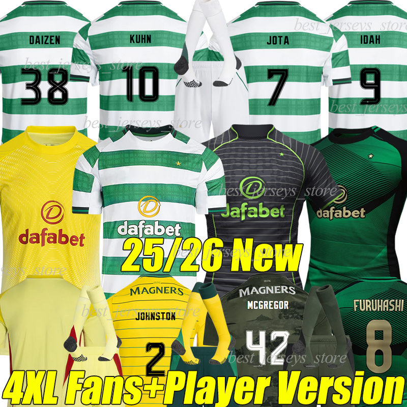 4XL 24/25/26 celticfc jerseys Soccer Jerseys 2025 Irish KYOGO RILEY REO TURNBULL PALMA DAIZEN Carter-Vickers McGregor STARFELT Men Kids Kits socks sets Football Shirt