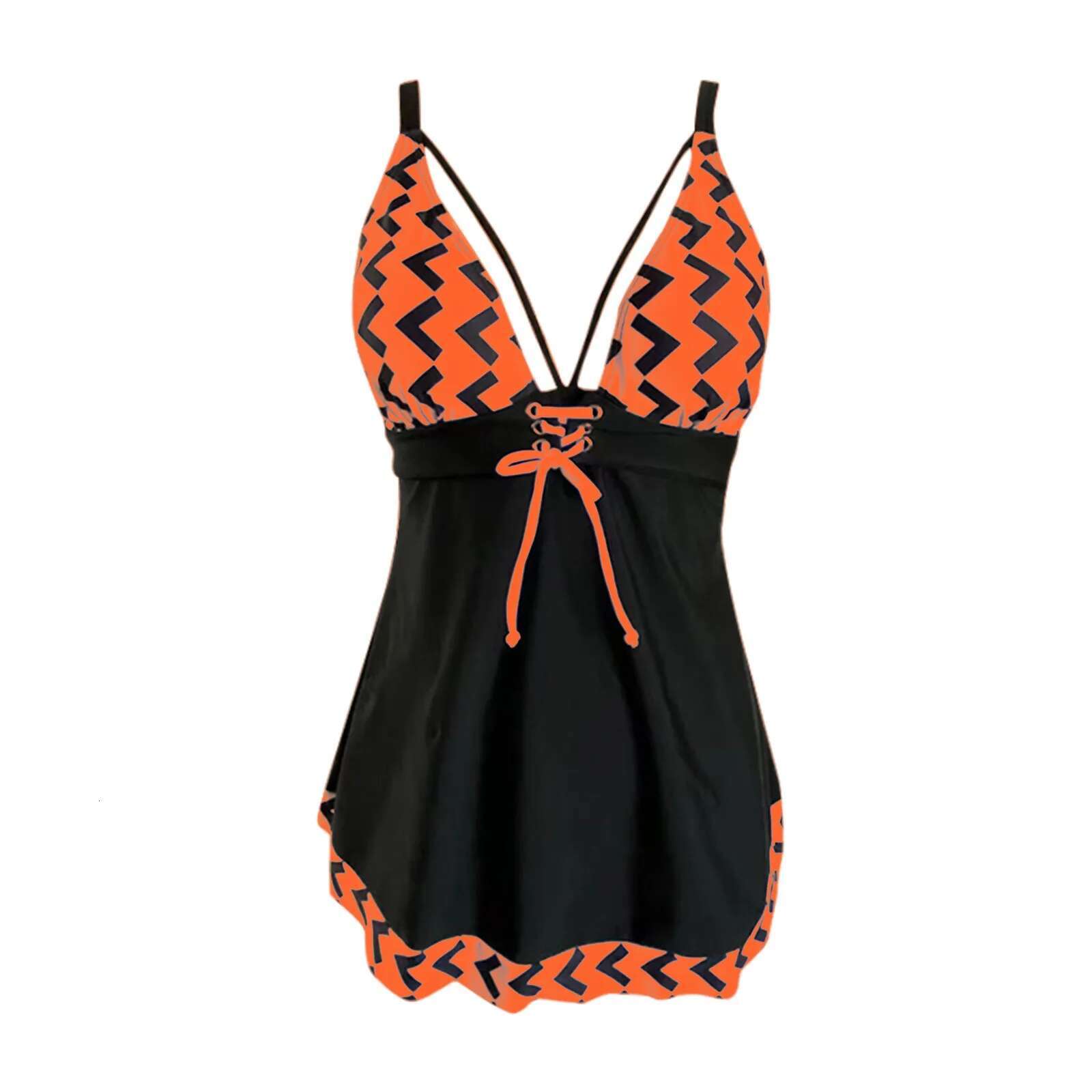 2024 Short Dress Tankini Paired With Shorts Women's Padded Printed Shower Swimwear Swimming Beachwear