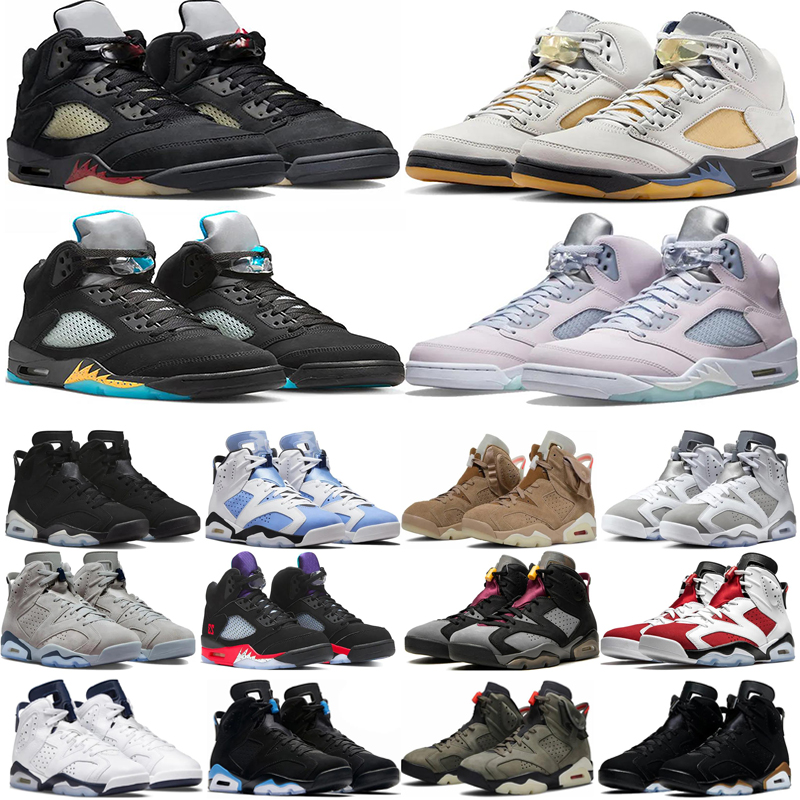 Free shipping 2025 Designer shoes basketball shoes 5s and 6s mens womens Military Sail Red Thunder White Oreo Cool Grey Red Blue University outdoors sneakers