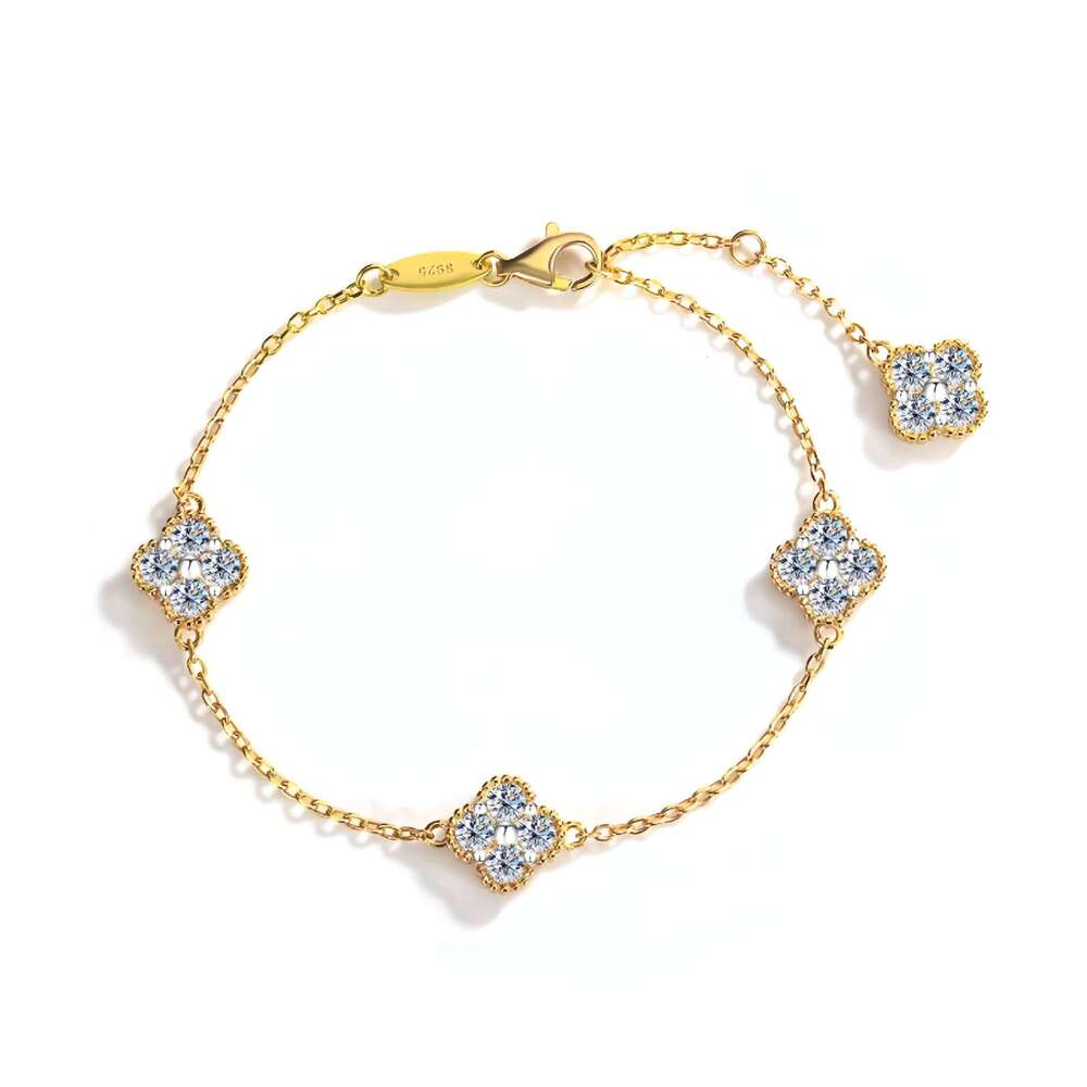 DHCollections 18K Gold Plated S925 Silver Moissanite Tennis Bracelet for Women VVS Diamond Quality with GRA Certificate, Elegant Charm Jewelry