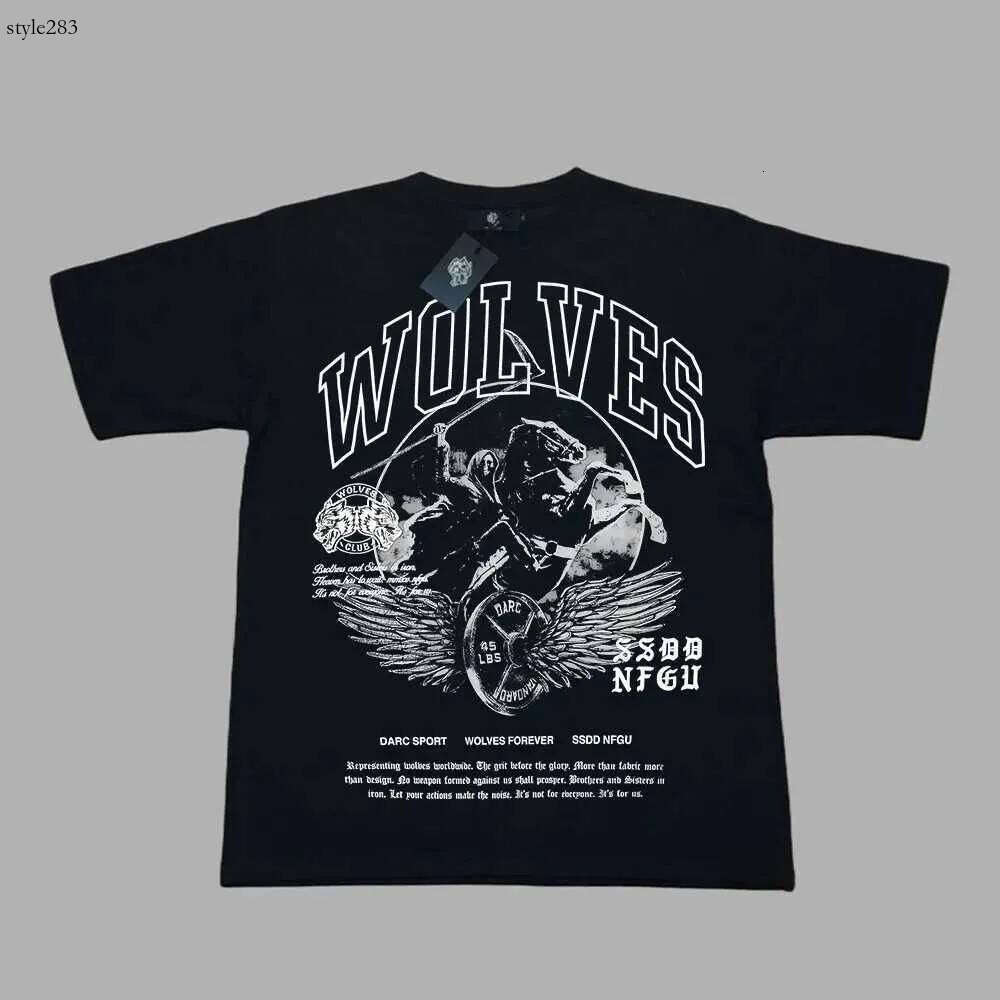 wolves gym Sport Oversized Mens T-shirts Bodybuilding Gym Short Slve Lightning Skull T Workout Mens Darcs Wolf Shirts Y250314 f15