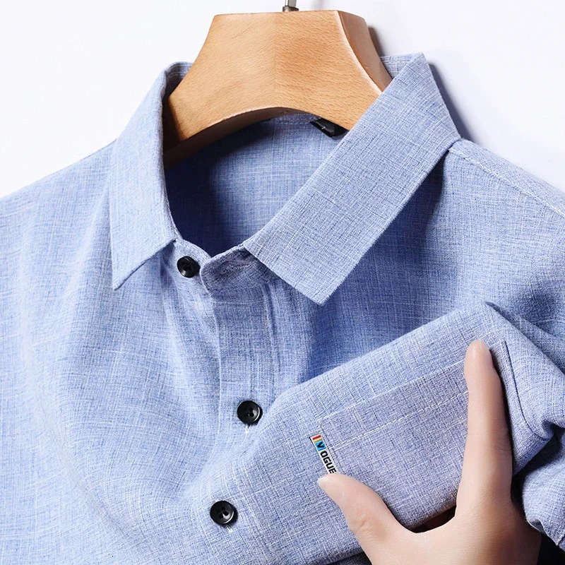 mens business casual short sleeved printed shirt wrinkle resistant comfortable without ironing all season top y250427