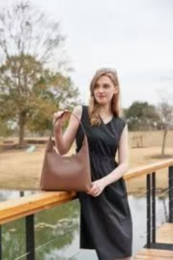 Elegant Women's Leather Hobo Shoulder Bag