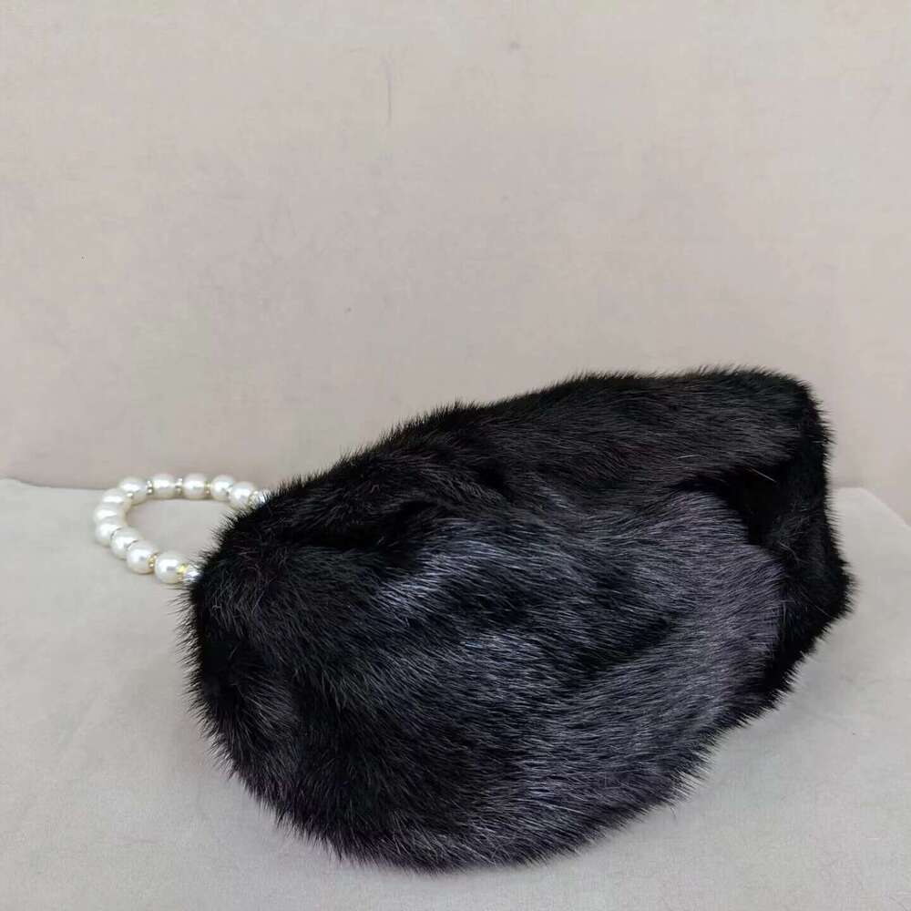 Real Natural Mink Fur Handbag Purse 2024 Luxurious Beautiful Fashion For Party Women Bag Buckle Shoulder Bag Wedding Clutch