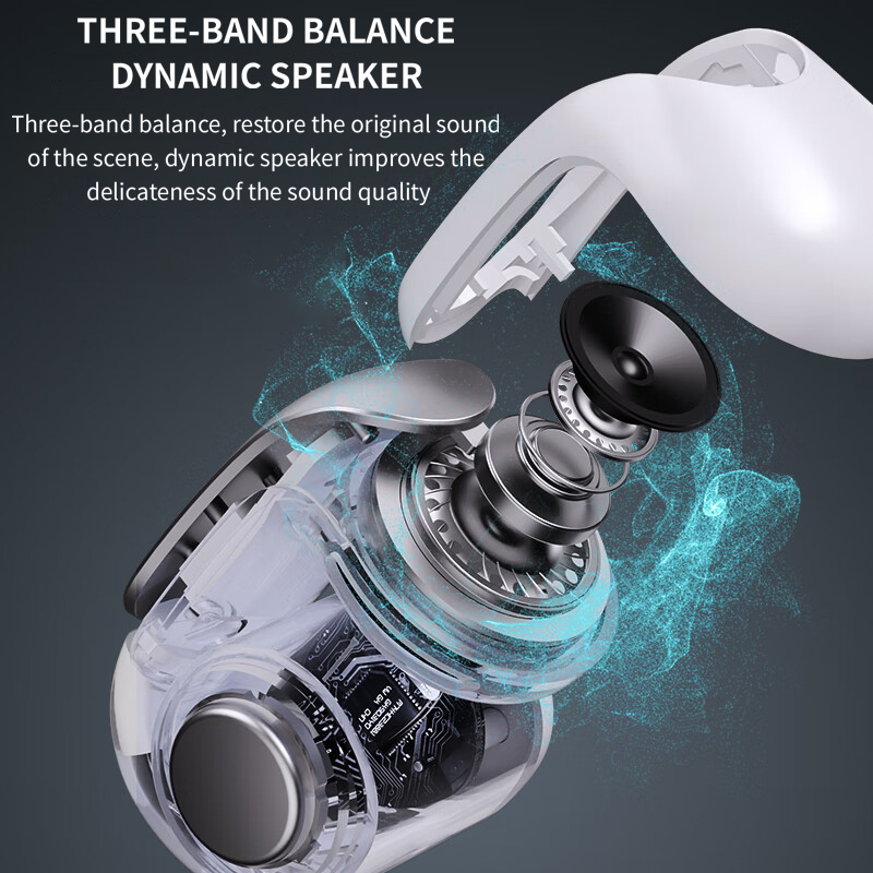 New V12 Ear Clip Earphone Wireless Bluetooth 5.3 Headphones Sports Gaming Open Headset HiFi Stereo Earbuds 350mAh Long Standby