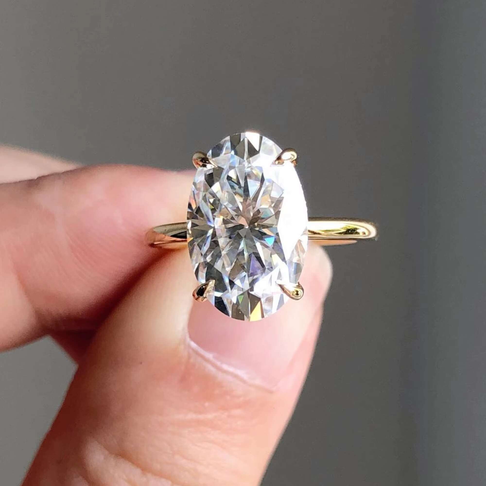 Hot Selling 3 ct Lab-Grown Oval Cut Diamond Ring Engagement Wedding Ring Jewelry 14k White Gold Ring