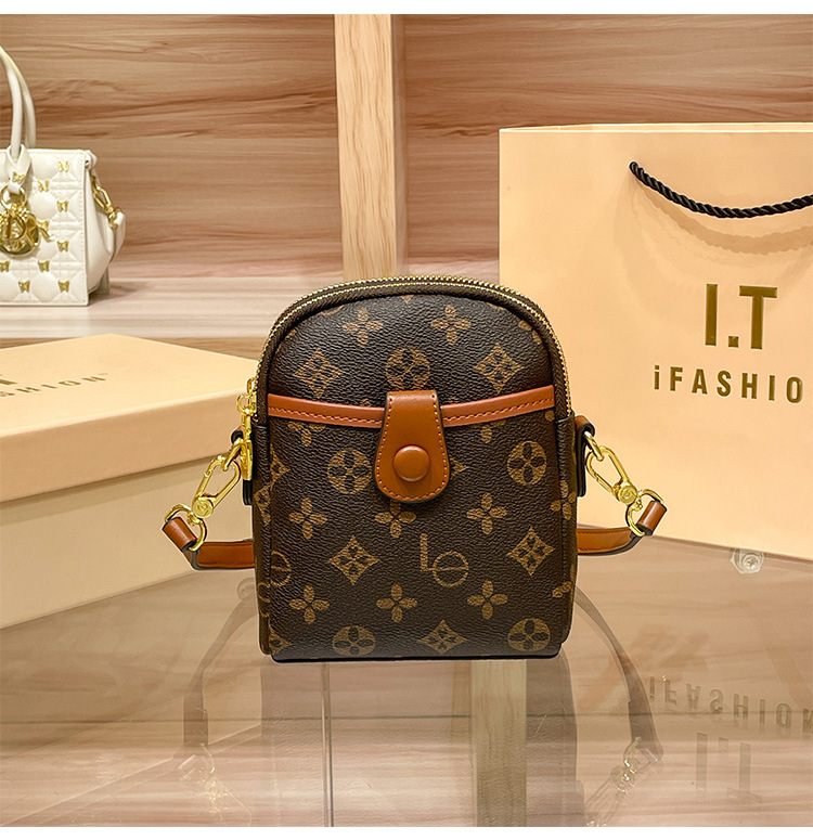 Mobile phone bag women's new type of old flower delicate senior sense mini women shoulder sling bag 2025