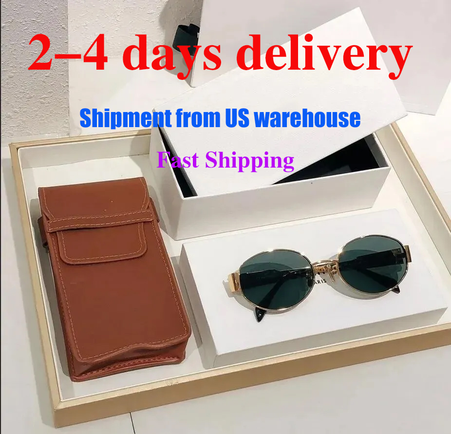 Sunglasses For Women Oval Frame Designer Sunglasses 40235 Women Metal Mirror Legs Green Lens Sunglasses Retro Small Round Frame Sexy Little Women