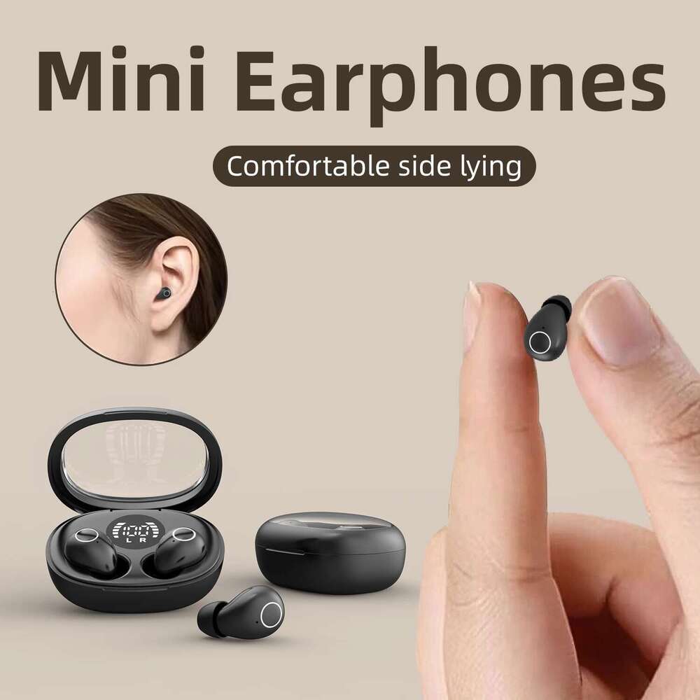 Invisible Wireless Bluetooth Earphone Headset with Mic,Smallest Tiny Earbuds Hidden Headphones Small Ears Sleep Buds