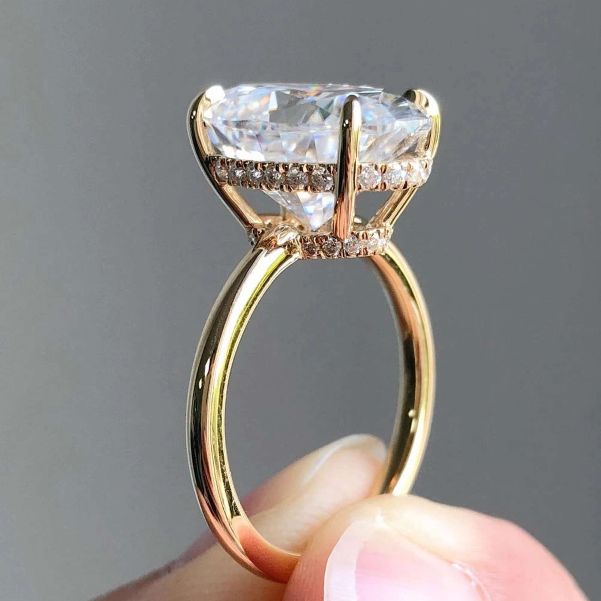 Hot Selling 3 ct Lab-Grown Oval Cut Diamond Ring Engagement Wedding Ring Jewelry 14k White Gold Ring