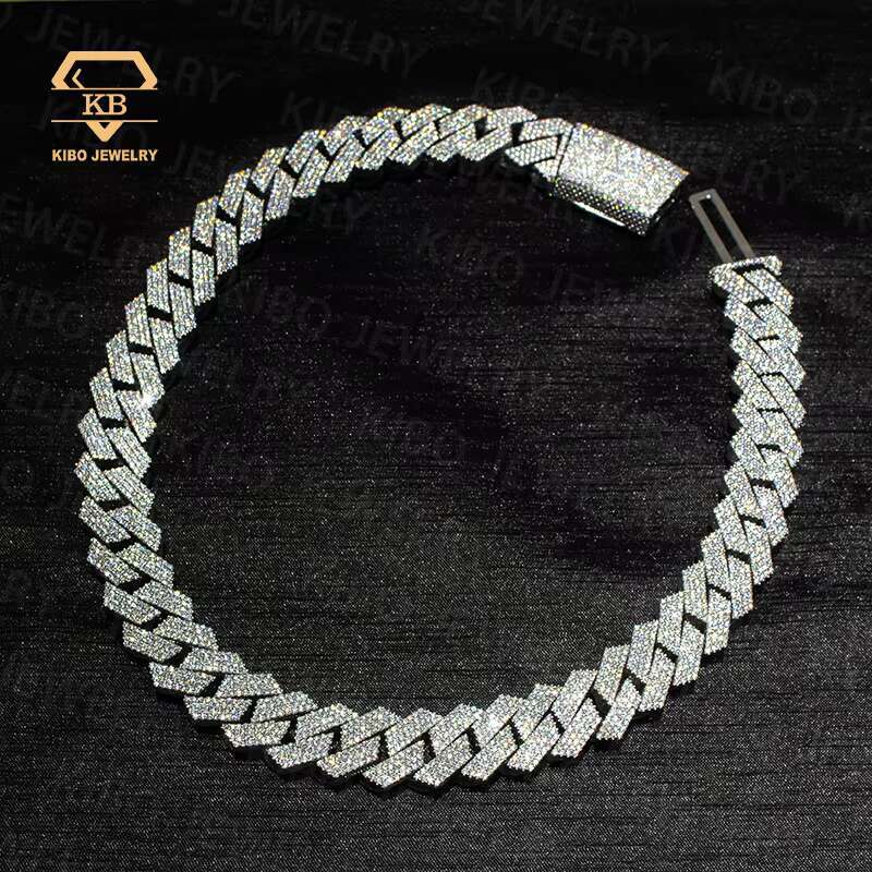 Hip Hop Huge Rapper 925 Silver Gold Plated Mossanite 20MM VVS1 LAB Grown Moissanite Diamond Iced Out Cuban Link Necklace