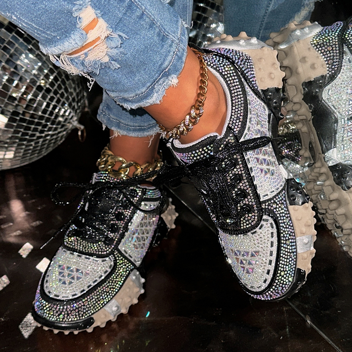 Women's Sport Shoes Crystal Sneakers Casual Fashion Anti slip Shoes Platform Shoes Woman 2025 Designer Brand Hiking Running Shoes Luxury Tennis S