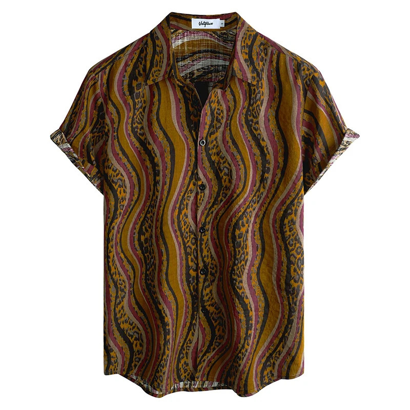 Mens casual Hawaiian floral shirt 3D full print short sleeved button down tropical beach shirt 250427