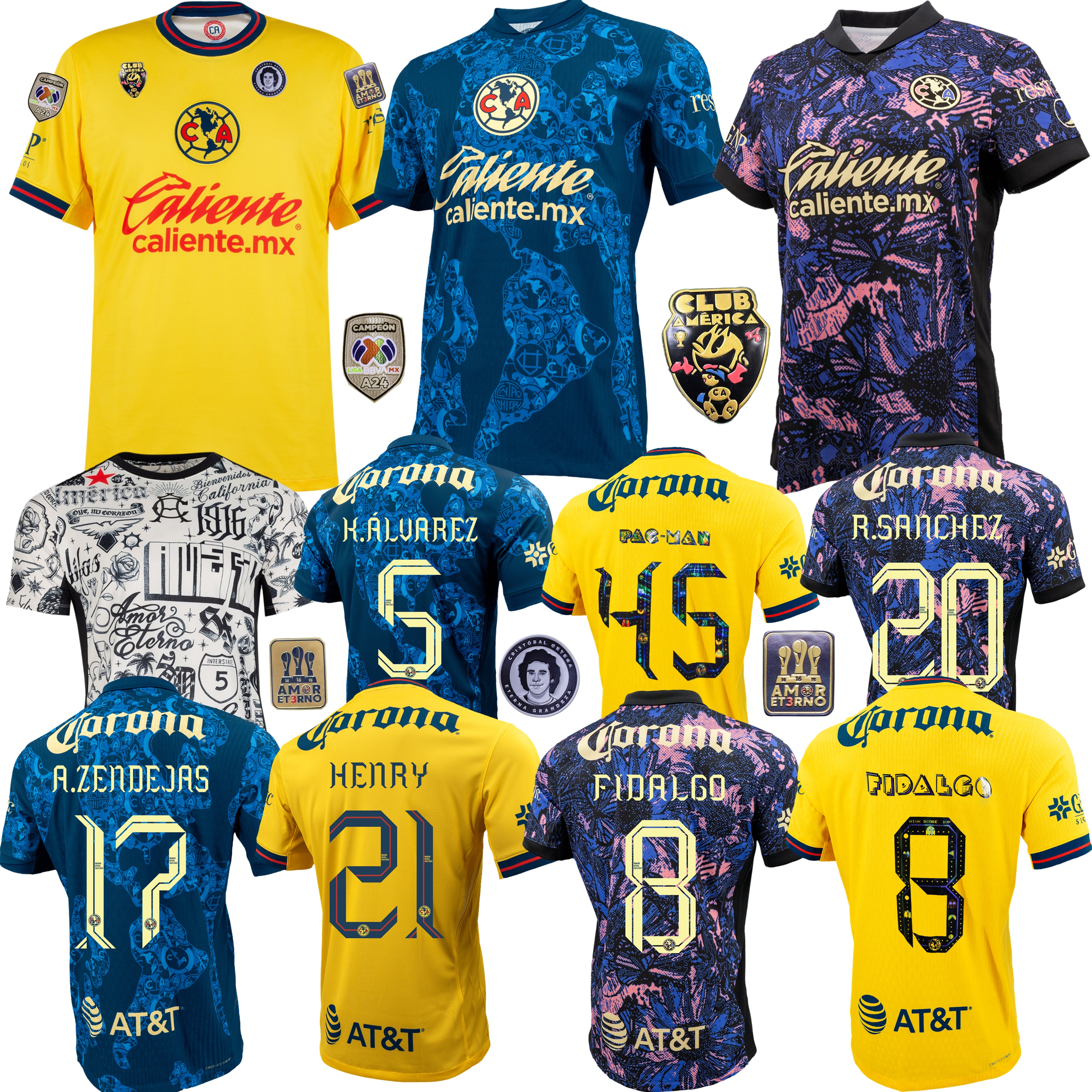 2025 Club America Soccer Jerseys liga mx HENRY D.VALDES FIDALGO DAVILA R.SAMBUEZA 24 25 HOME AWAY Third maillot slim player version Football shirt