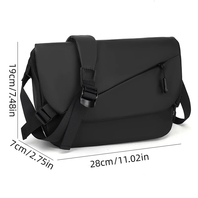 Fashionable mens PU messenger bag casual and lightweight daily outdoor cross body bag shoulder bag 250427