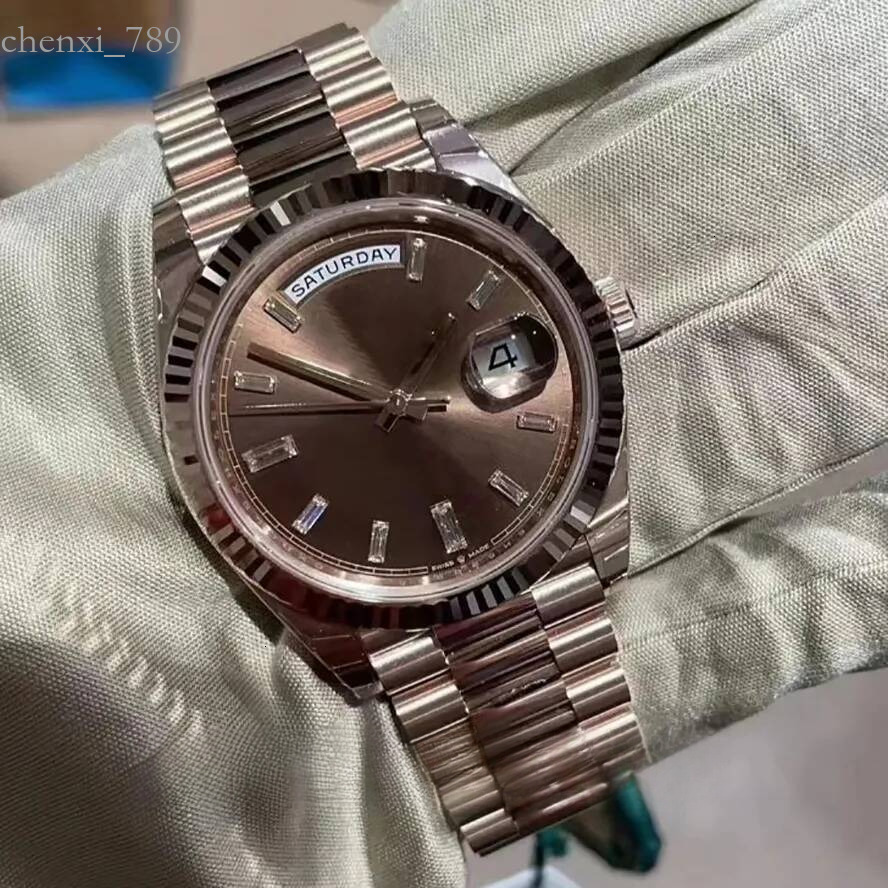 2025 Men Watch 40/36mm Rose Gold 3235 Movement Automatic DJ Factory Mens Bracelet Watches Triangular Pit Pattern Outer Ring 228235