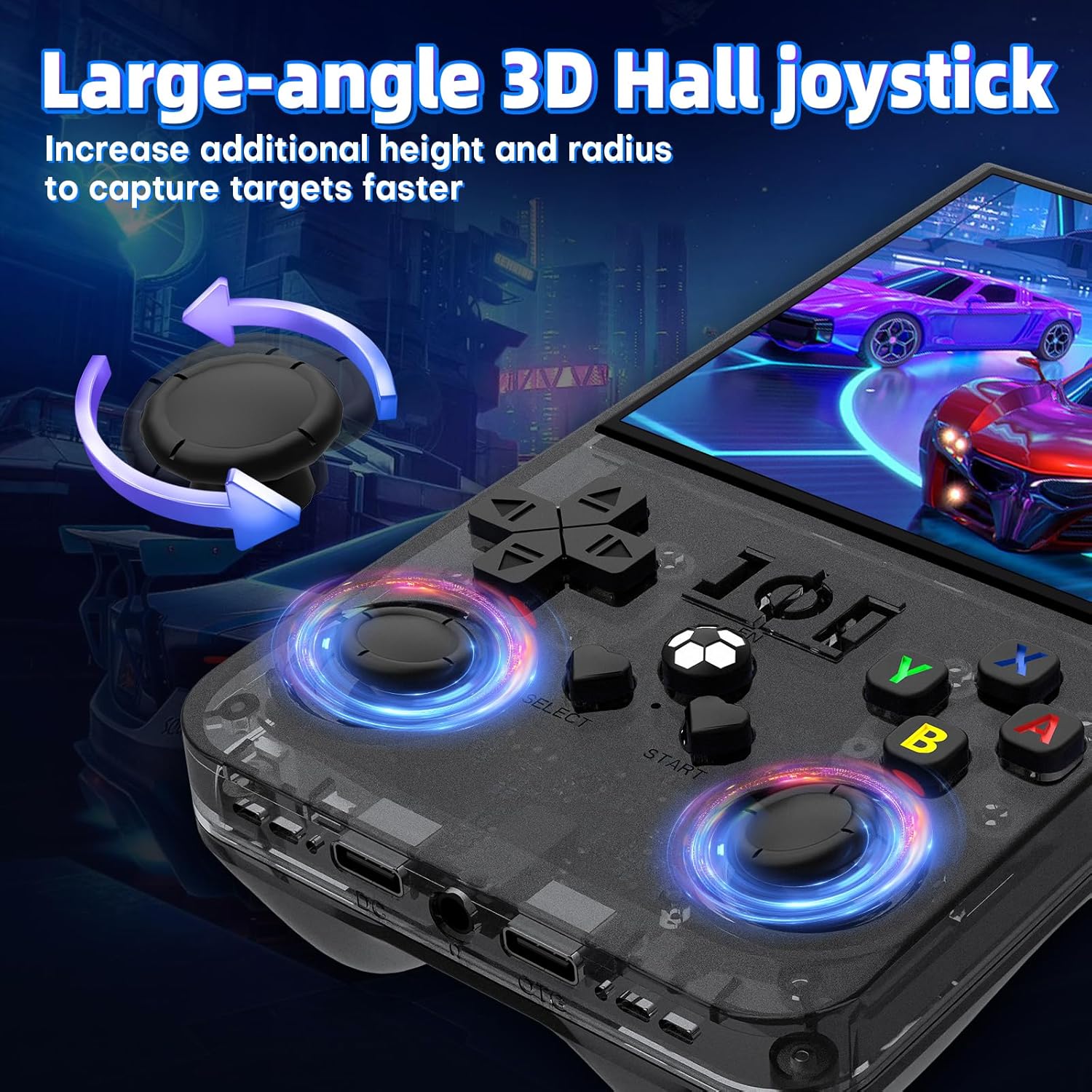 R36 Max Retro Game Console, with 64G Built-in 18000+ Games, 4000mAh Rechargeable, Support 30+ Simulators, Linux System, 4.0 Inch IPS Screen Portable P