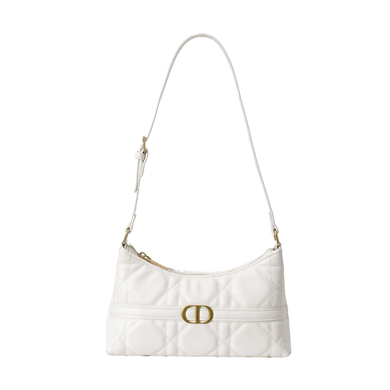 French high - end underarm bag for women New spring style Small square shoulder bag with diamond - shaped embroidered thread Versatile hand - held wom