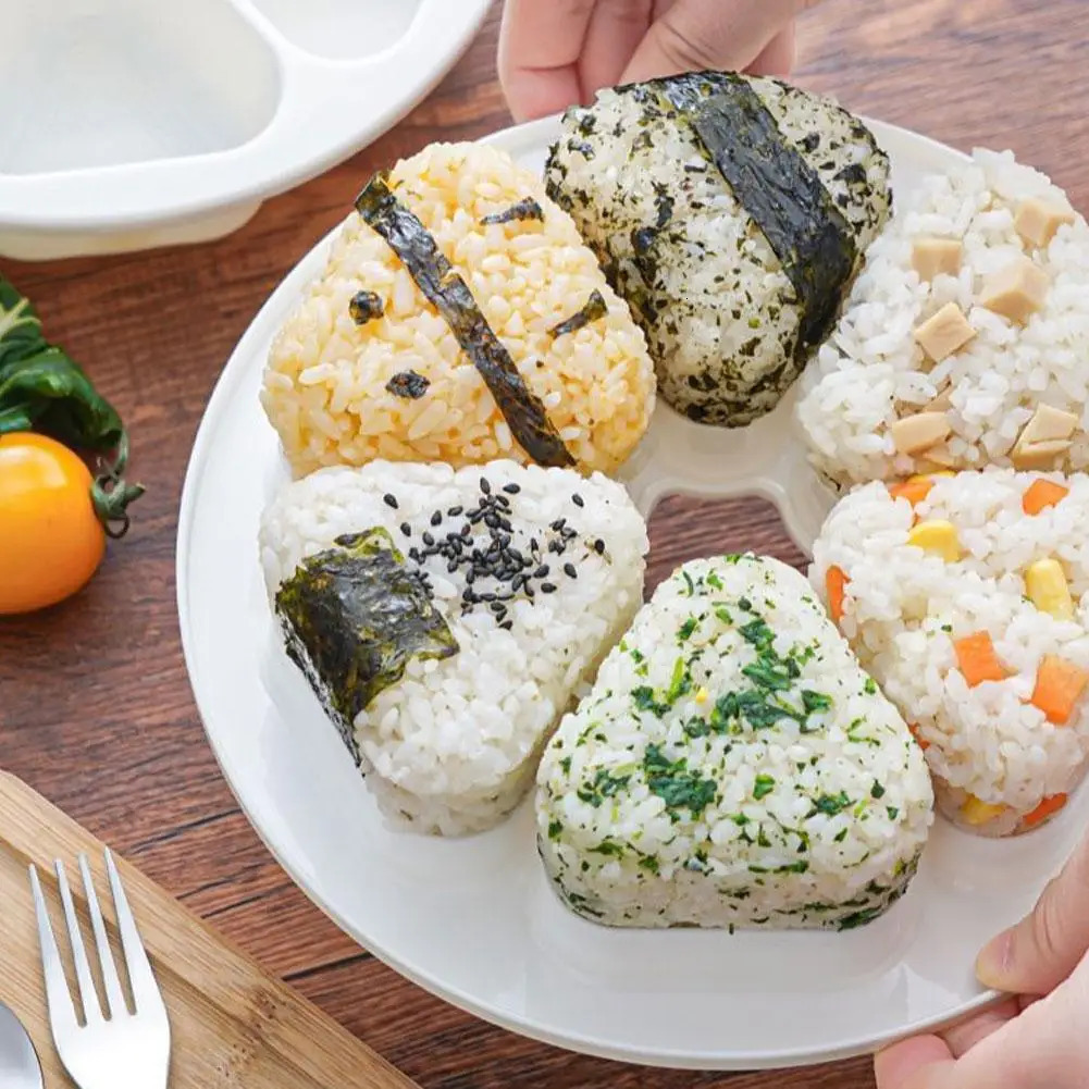 1/6 Cavity Triangle Sushi Mold Bento Onigiri Rice Ball Press Maker Non-stick Sushi Maker Tools For Seaweed Cilantro Rice Balls 250429