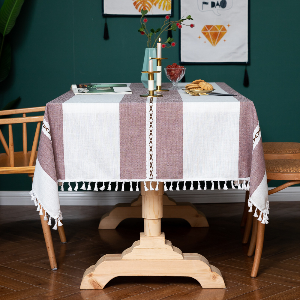W42 modern simple tablecloth imitation cotton and linen fabric home tablecloth ins coffee table mat picnic mat home tablecloth