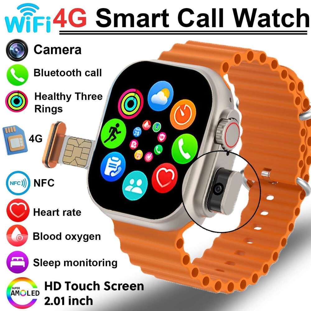 New T83 Pro Smart Support 4G SIM Card Cellular Network Sports Mode Watch APP Download Bluetooth Connection NFC Smartwatch