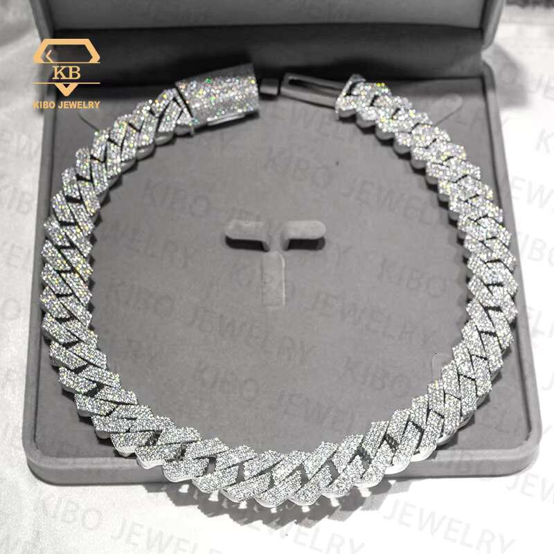 Hip Hop Huge Rapper 925 Silver Gold Plated Mossanite 20MM VVS1 LAB Grown Moissanite Diamond Iced Out Cuban Link Necklace