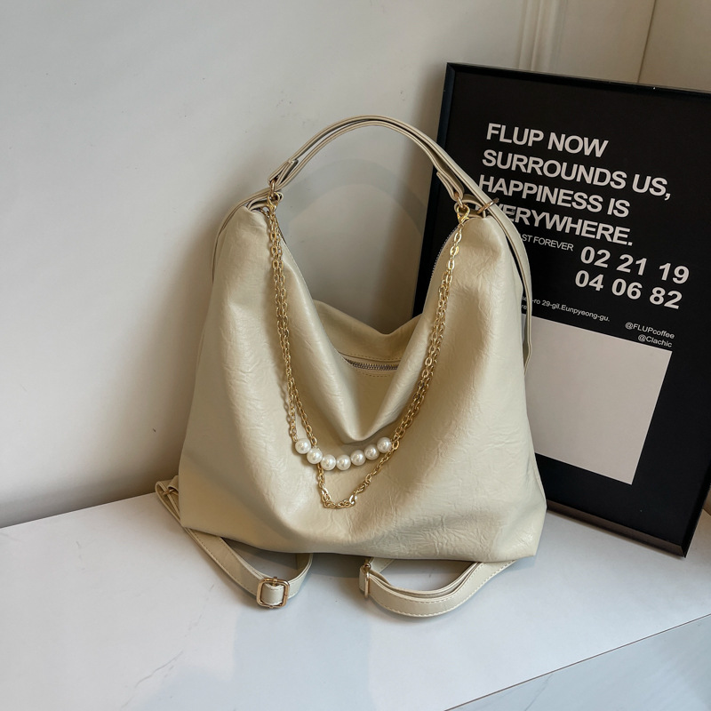 New 2025 Luxury Commuter Tote - Mother-of-Pearl Chain Detachable Work Bag with Hidden Backpack Straps, Free Shipping Bestseller