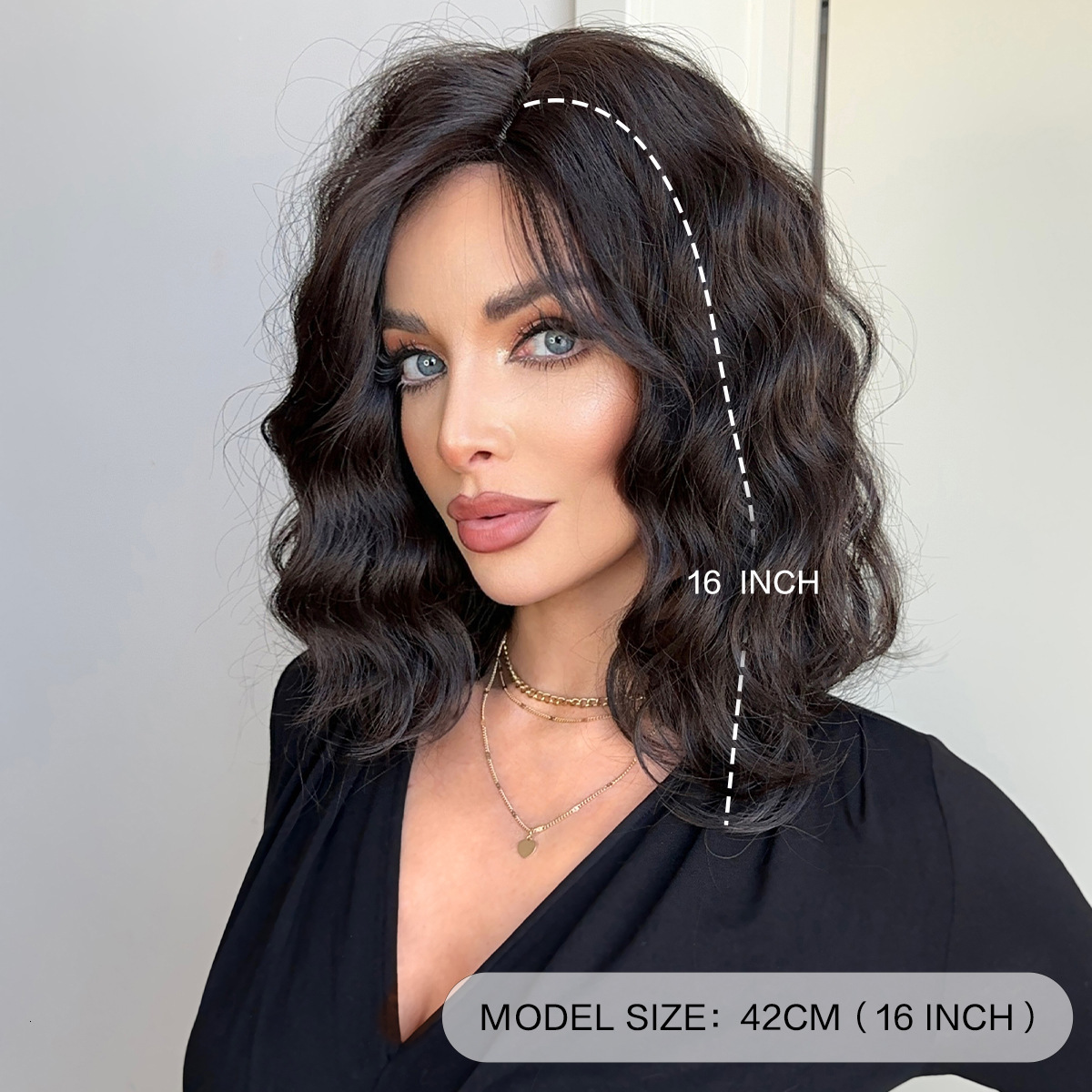 for Wig women with medium to long curly hair short wavy hair split hair anti-aging synthetic high-temperature silk wig cover