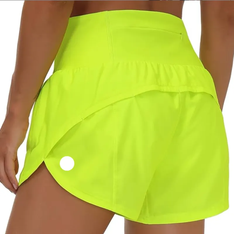 highrise lined short waist sports shorts womens set quick drying loose running clothes back zipper pocket fiess designer men yoga pants