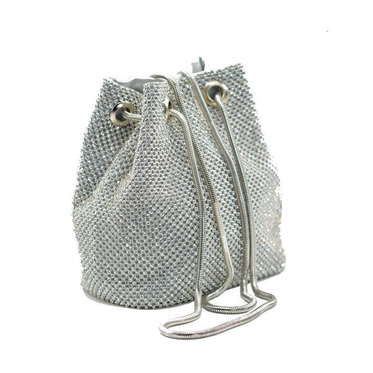 Dinner Bag Dinner With Inlaid Sequins Water Evening Dress Bag Internet Famous Banquet Net Diamond Diagonal Cross Bucket Bag KQ