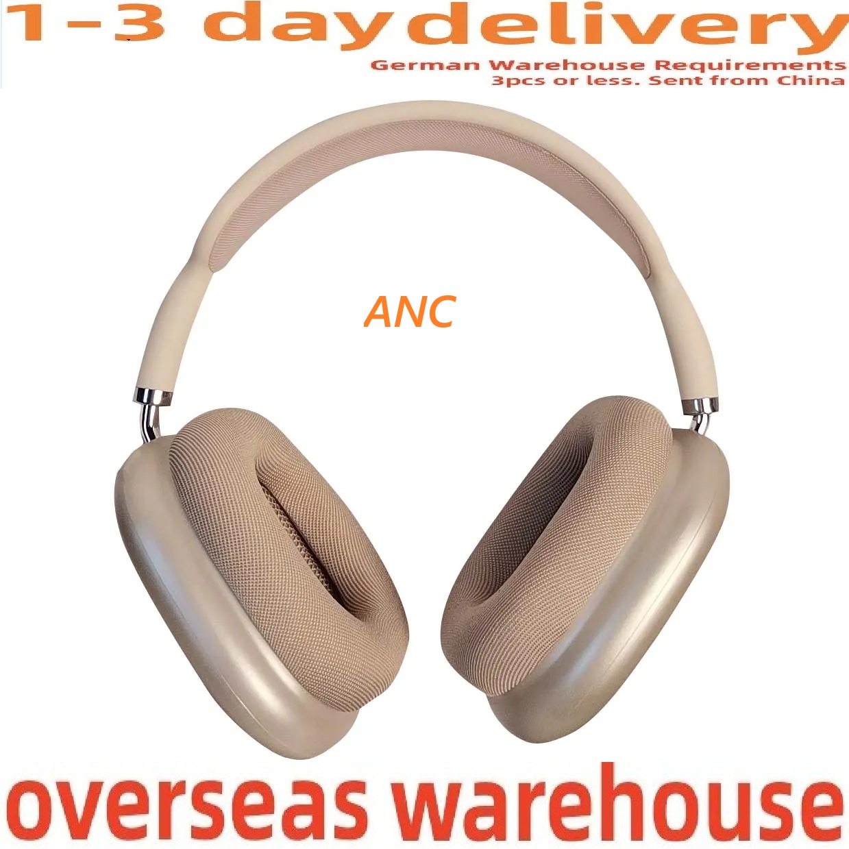 2025 Bluetooth 5.3 Headset, Wireless Headphones with Microphone, Noise-Cancelling Sports Earbuds, IPX7 Waterproof, Touch Control for Work/Travel pro max ANC