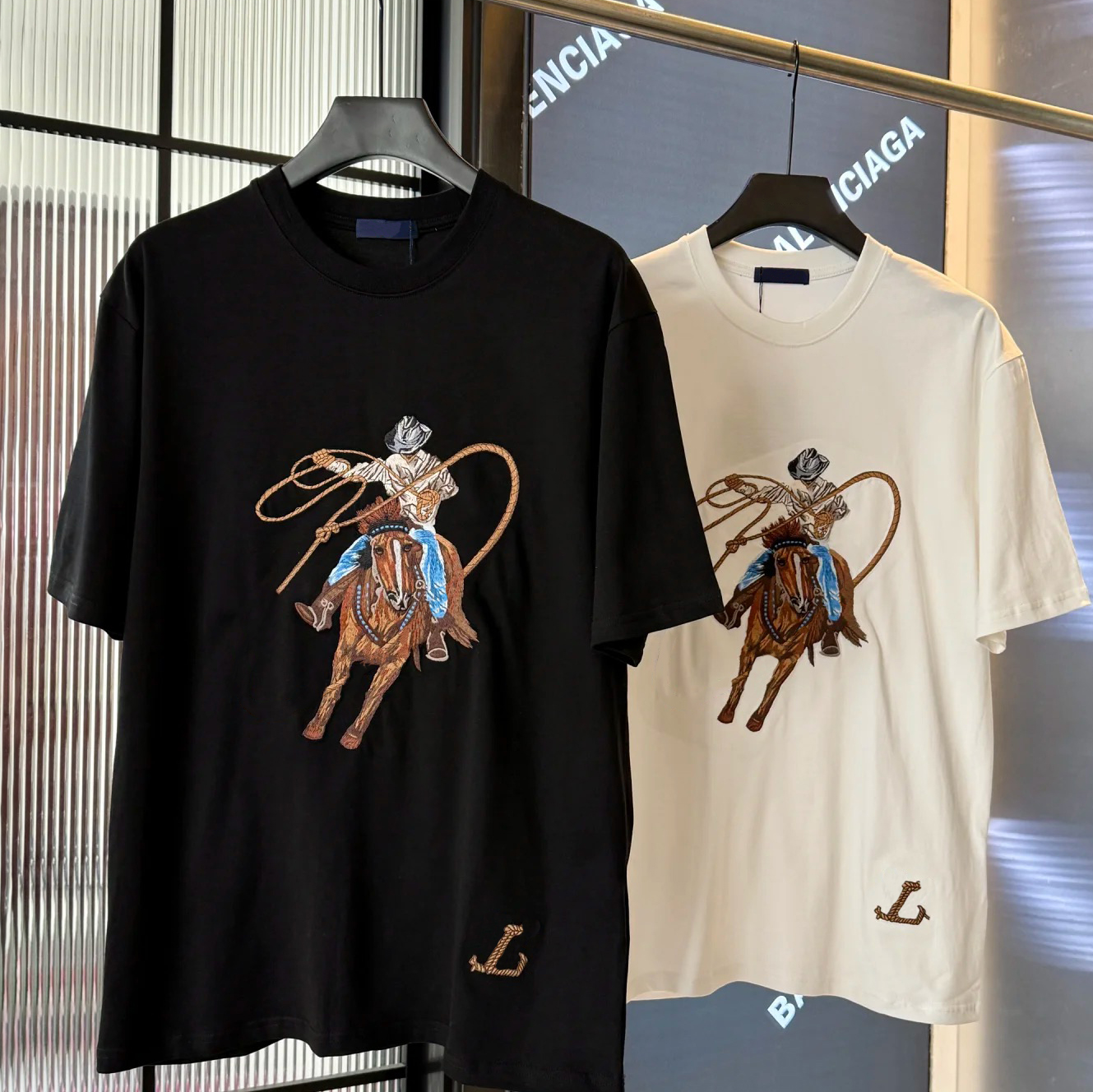 High quality men's designer clothing, fashionable embroidery round neck men's T-shirts and polo shirts, men's T-shirts for summer casual parties, loose short sleeves