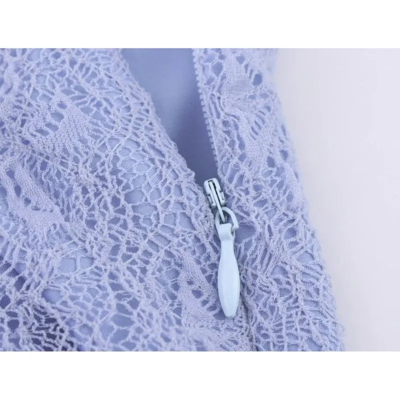 Womens long skirt set of 2 sexy backless lace tops with ruffles two high waisted pieces elastic tight fitting womens clothing 250430e