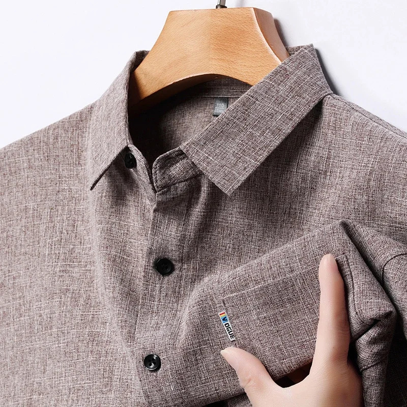 mens business casual short sleeved printed shirt wrinkle resistant comfortable without ironing all season top y250427