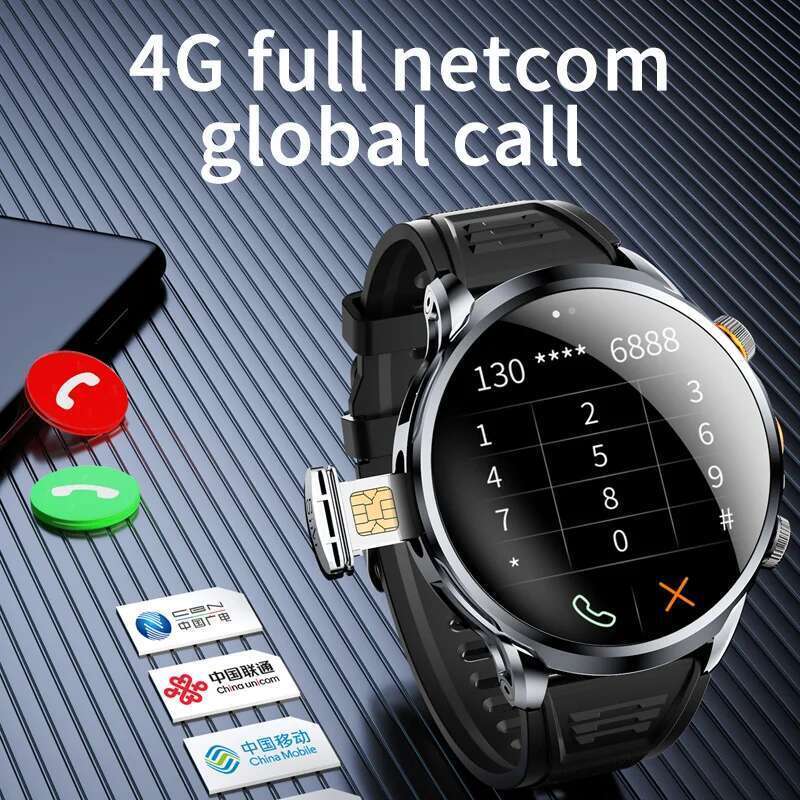 8GB+128GB RAM 5G/4G Smart Watch 1.95 inch 680*680 AMOLED 1100mah Battery 500W Camera GPS WIFI Google APP Download Smartwatch Men