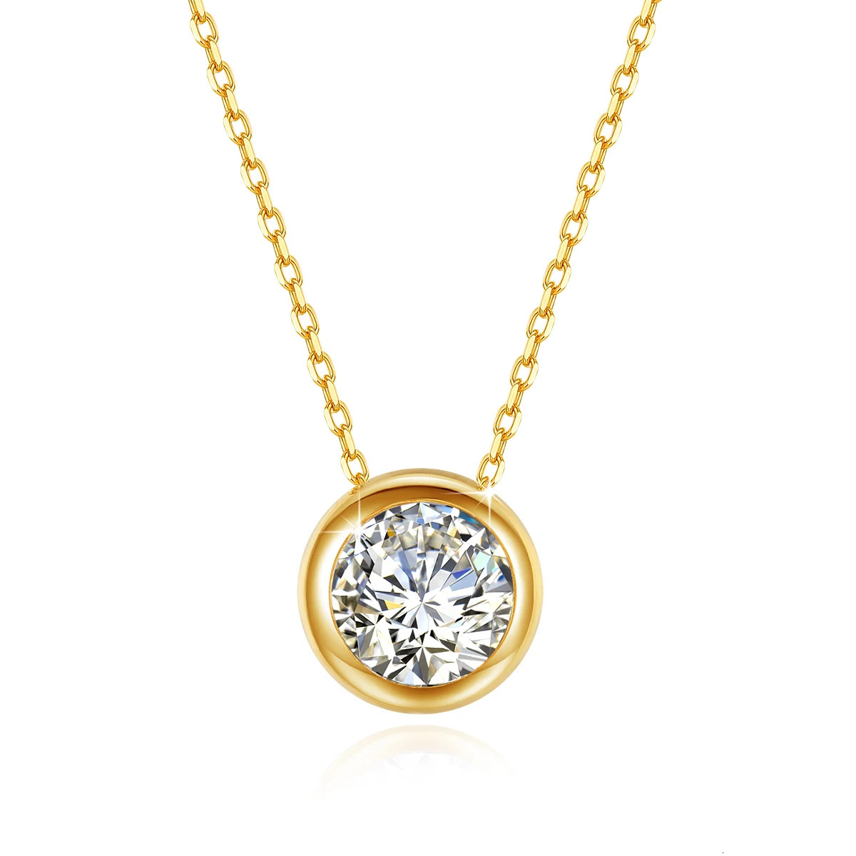 100% Real 18k Gold Necklace With Moisanite 0.5ct D Color VVS1 Certificated Dubai AU750 Jewelry For Women Wedding Gift Wholesale 250420