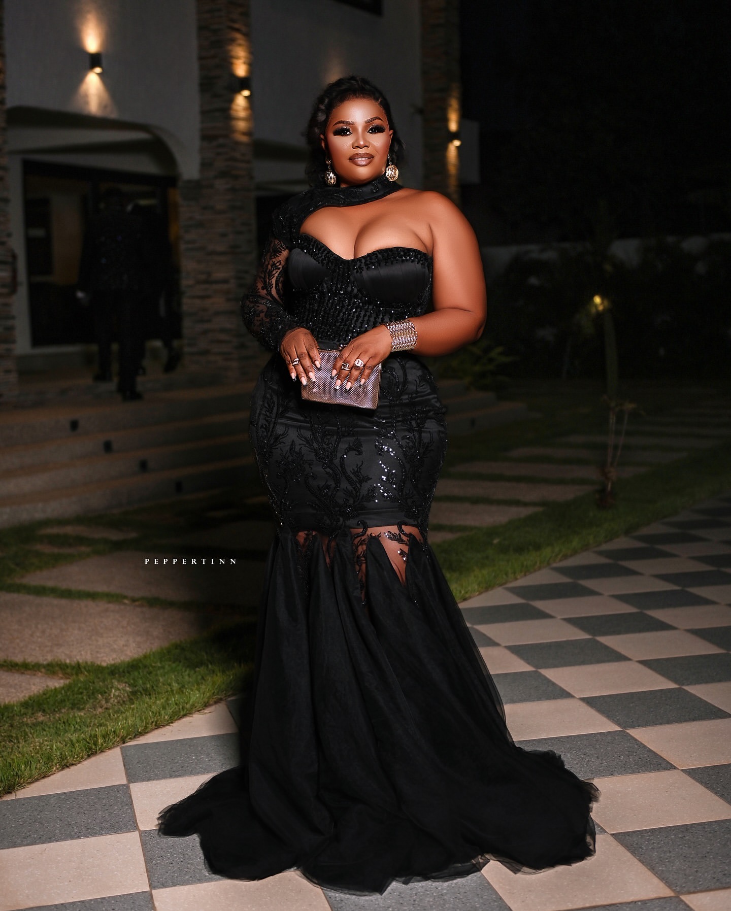 Mermaid Black Plus Size Prom Dresses 2025 Lace Beaded One Shoulder Vintage Evening Formal Party Second Birthday Engagement Gowns Dress For Special Occ