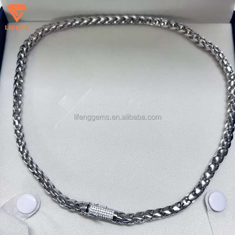 Rope Chain Fine Jewelry 925 Sterling Silver 6MM Iced Out VVS Moissanite Necklace Hip Hop Franco Chain With Diamonds Clasp