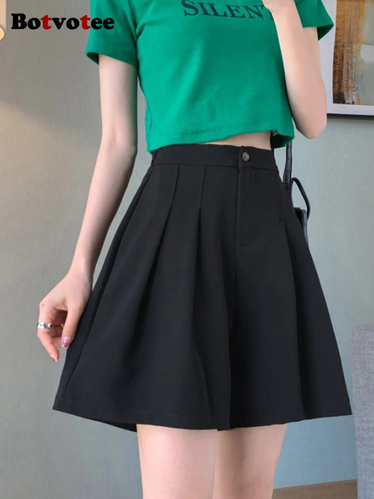 Botvotee Summer White Suit Shorts for Women Elegant Office Dress Shorts with Sashes Fashion Wide Leg Black Formal Short Pants 250428