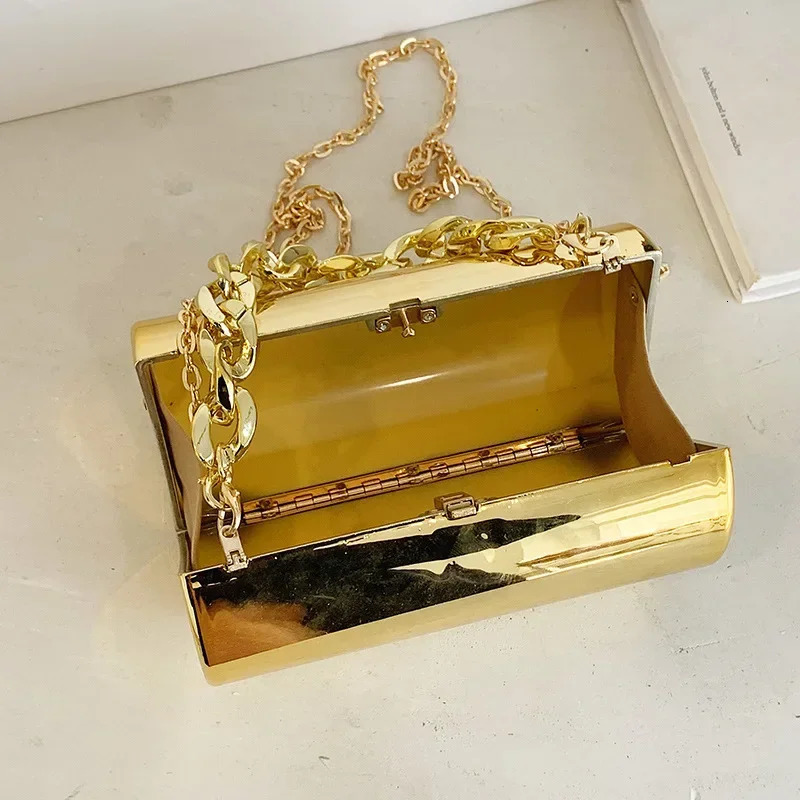 Womens Handbag Bags For Women Party Cylinder Mini Evening Purse Crossbody Shoulder Bag Gold Box Clutch 250429