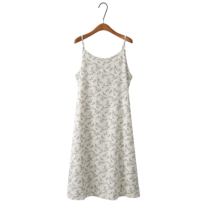 M205 Women's summer style fat and thin loose versatile pullover floral suspender dress