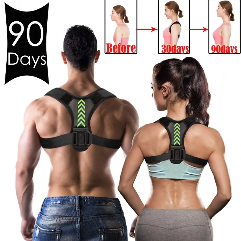 Adjustable back shoulder poster corrector with clamping spinal support for reshaping the body home office exercise upper back neck brace 250427