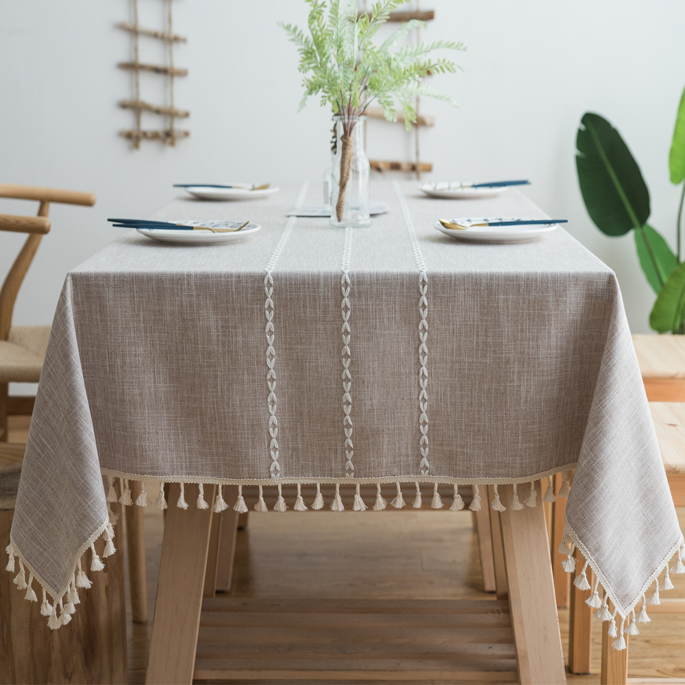 W41 modern simple tablecloth imitation cotton and linen fabric home tablecloth ins coffee table mat picnic mat home tablecloth