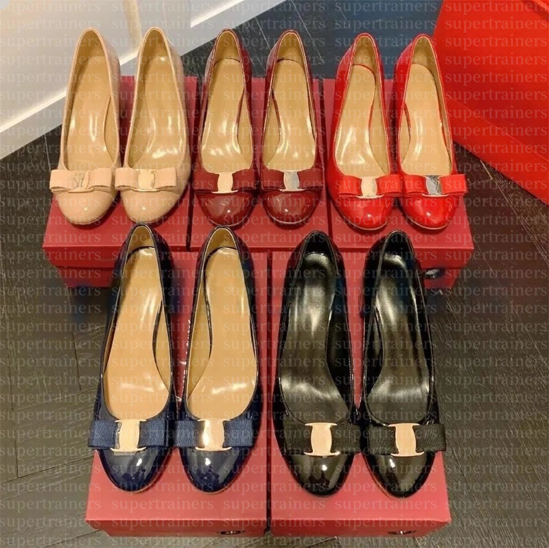 Dress shoes Designer Dance Ballet Flats Chunky heel Party Wedding sandals outdoor Genuine Leather Casual shoes Women flat walk Dance loafer send box001