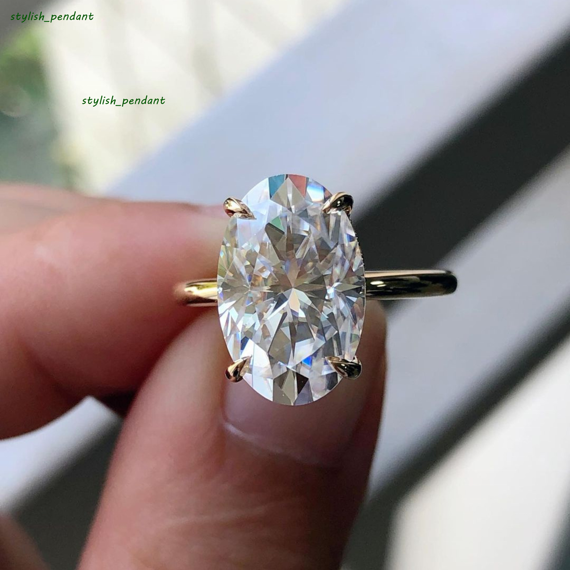 Hot Selling 3 ct Lab-Grown Oval Cut Diamond Ring Engagement Wedding Ring Jewelry 14k White Gold Ring