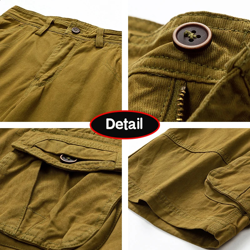 Men Summer Outdoor Leisure Buttons Cargo Style Shorts Men Solid Straight Cotton Comfortable Fashion n Short Pants Male 250509