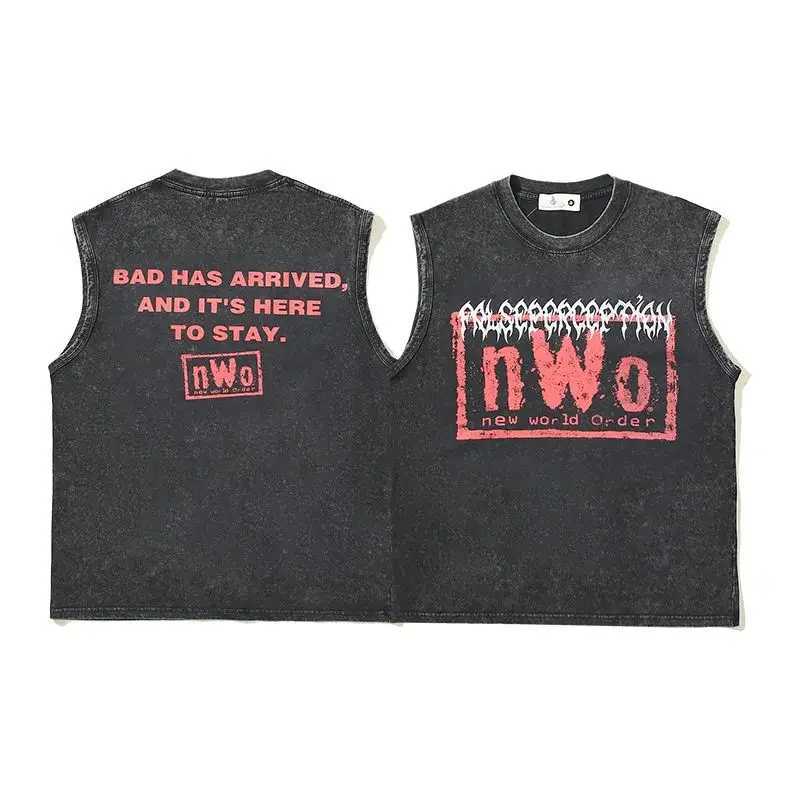Designer T-shirt sports shirt tank wash top dark mens Ins retro sleeveless short Slve Ins top unisex style X250504