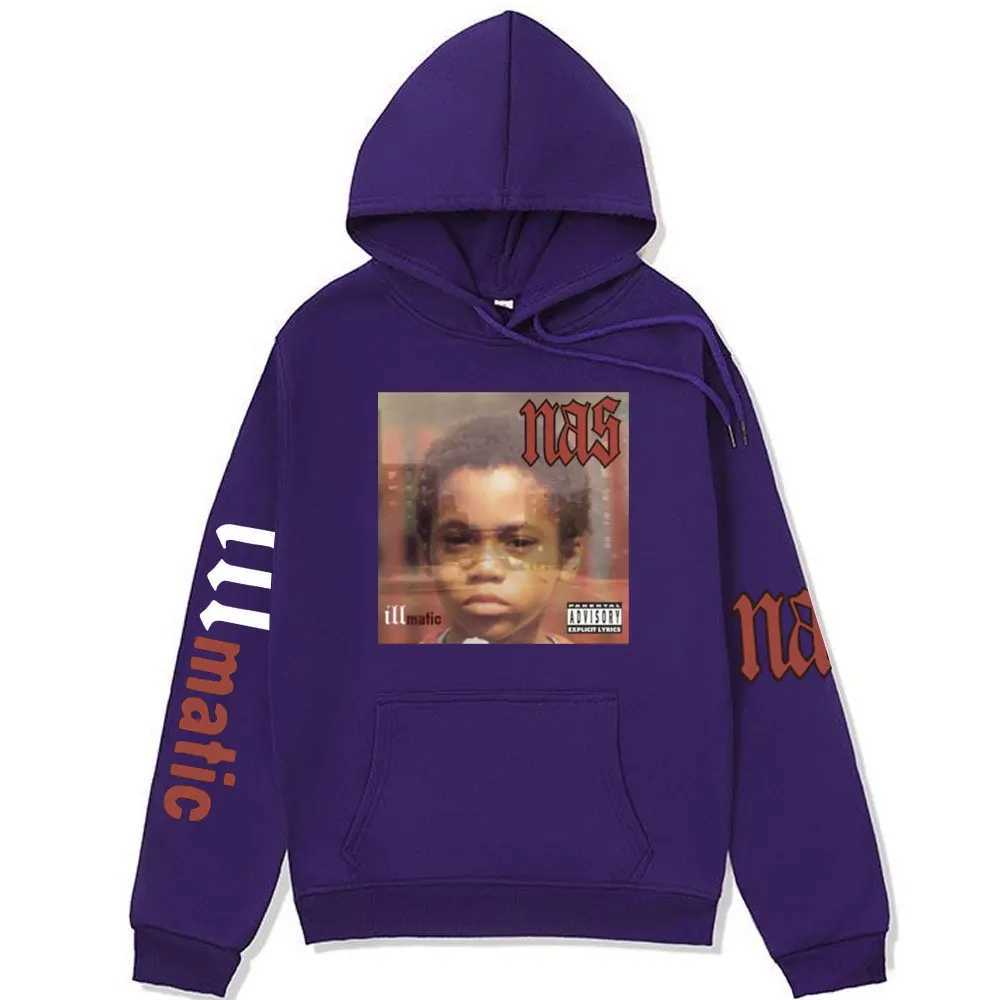 Rap singer Nas Illmatic Album cover print hoodie mens spring fashion long sleeved sportswear super large hoodie zipper mens X250504